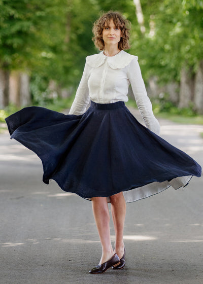 Classic Skirt, Night Navy#color_night-navy