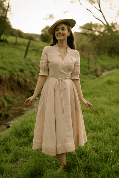 Darcy Dress, Short Sleeve, Seashell White#color_seashell-white