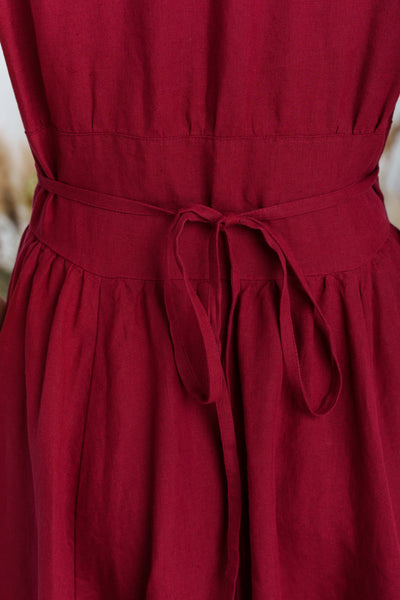 Diane Dress, Ruffle Sleeve, Marsala Red
#color_marsala-red