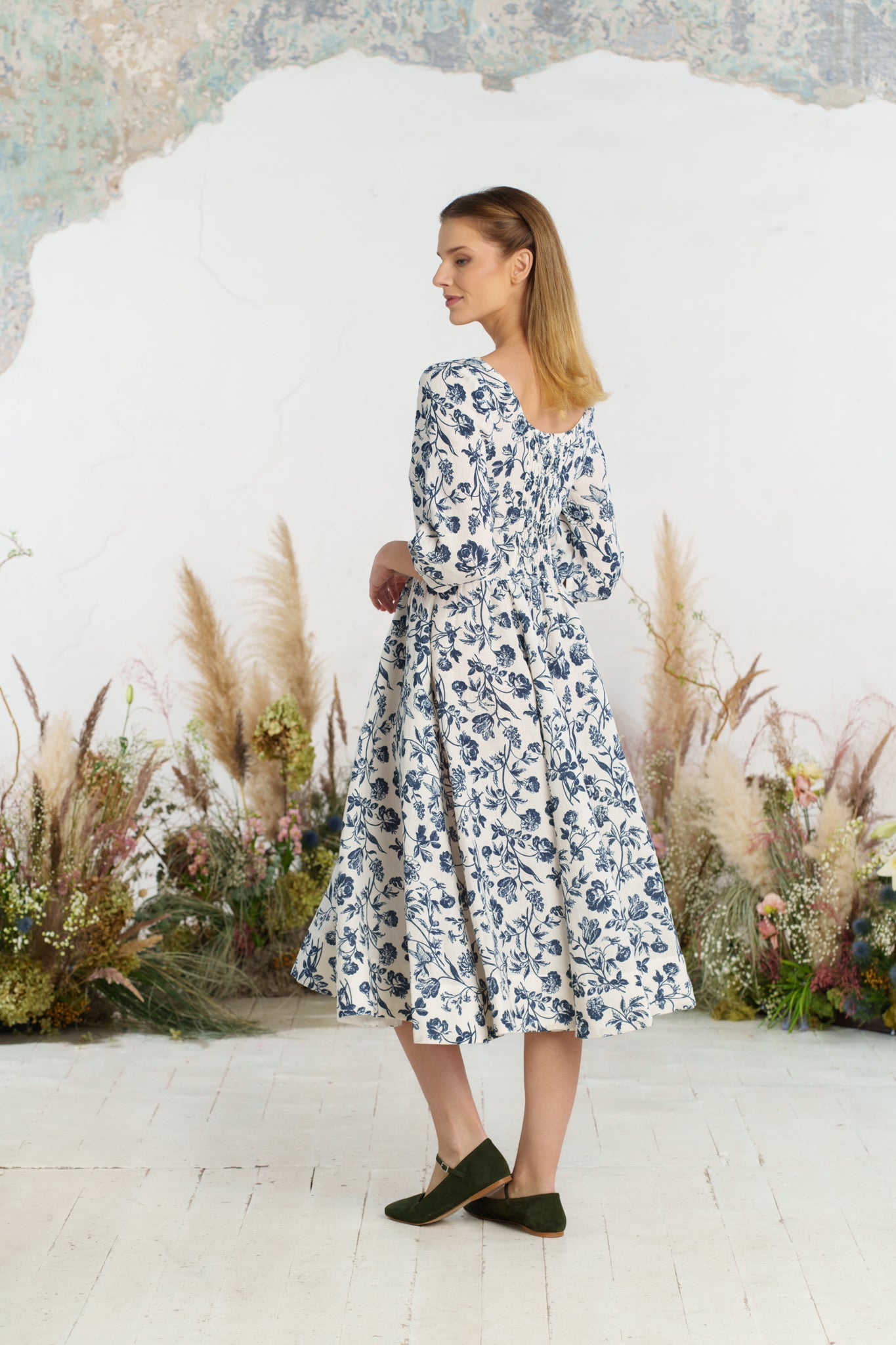 Carmen Dress, 3/4 Sleeve, Ink Rose
#color_ink-rose