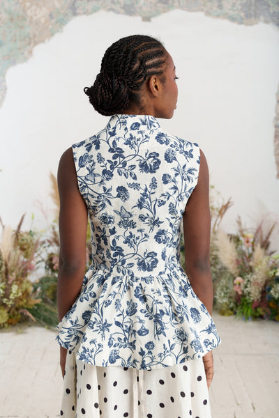 Peplum Vest, Sleeveless, Ink Rose
#color_ink-rose