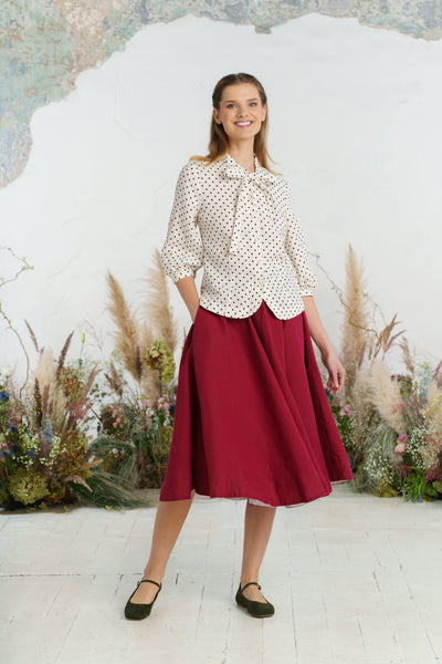 Jasmine Shirt, Long Sleeve, Tiny Dots
#color_tiny-dots