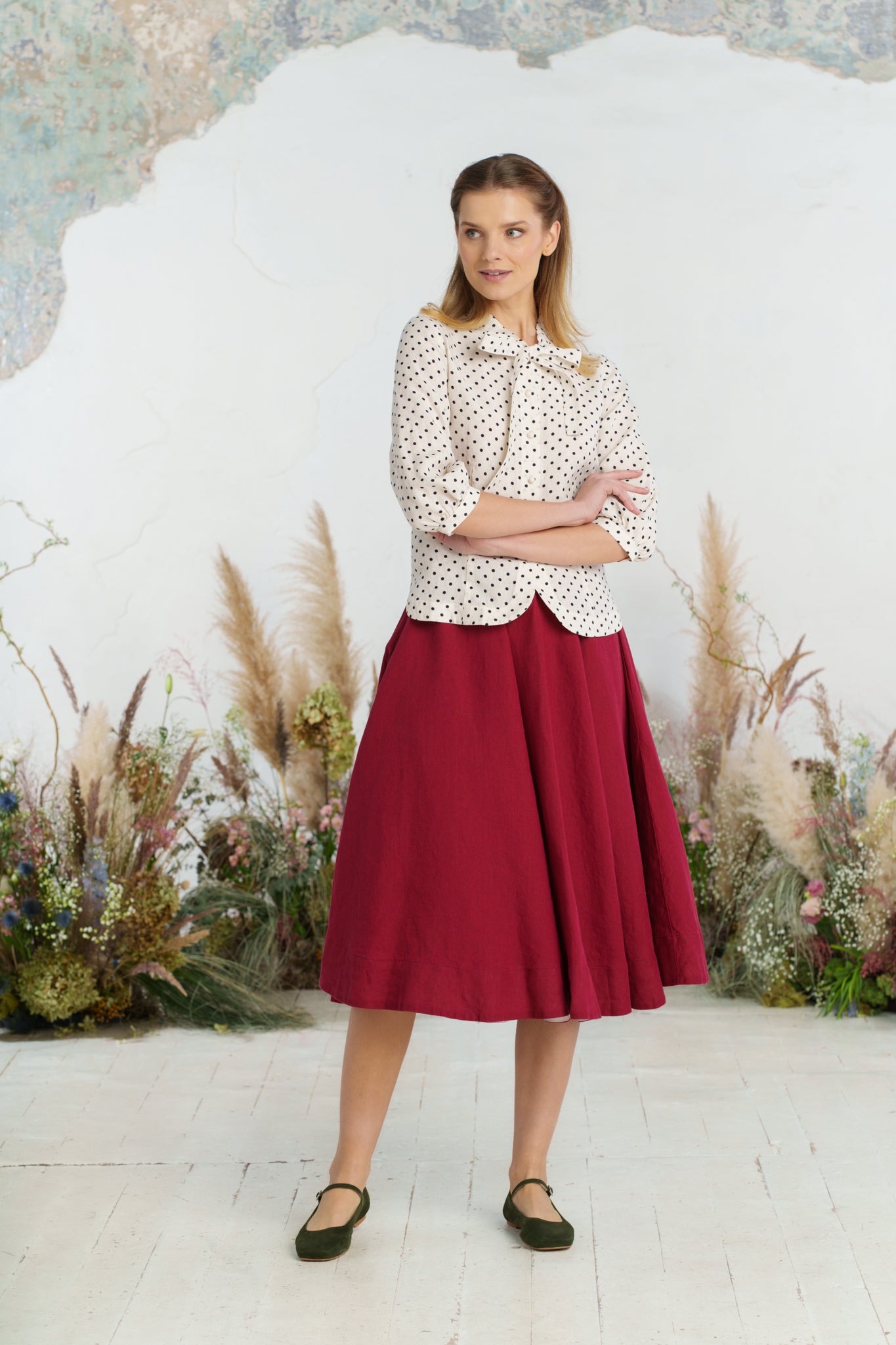 Jasmine Shirt, Long Sleeve, Tiny Dots
#color_tiny-dots