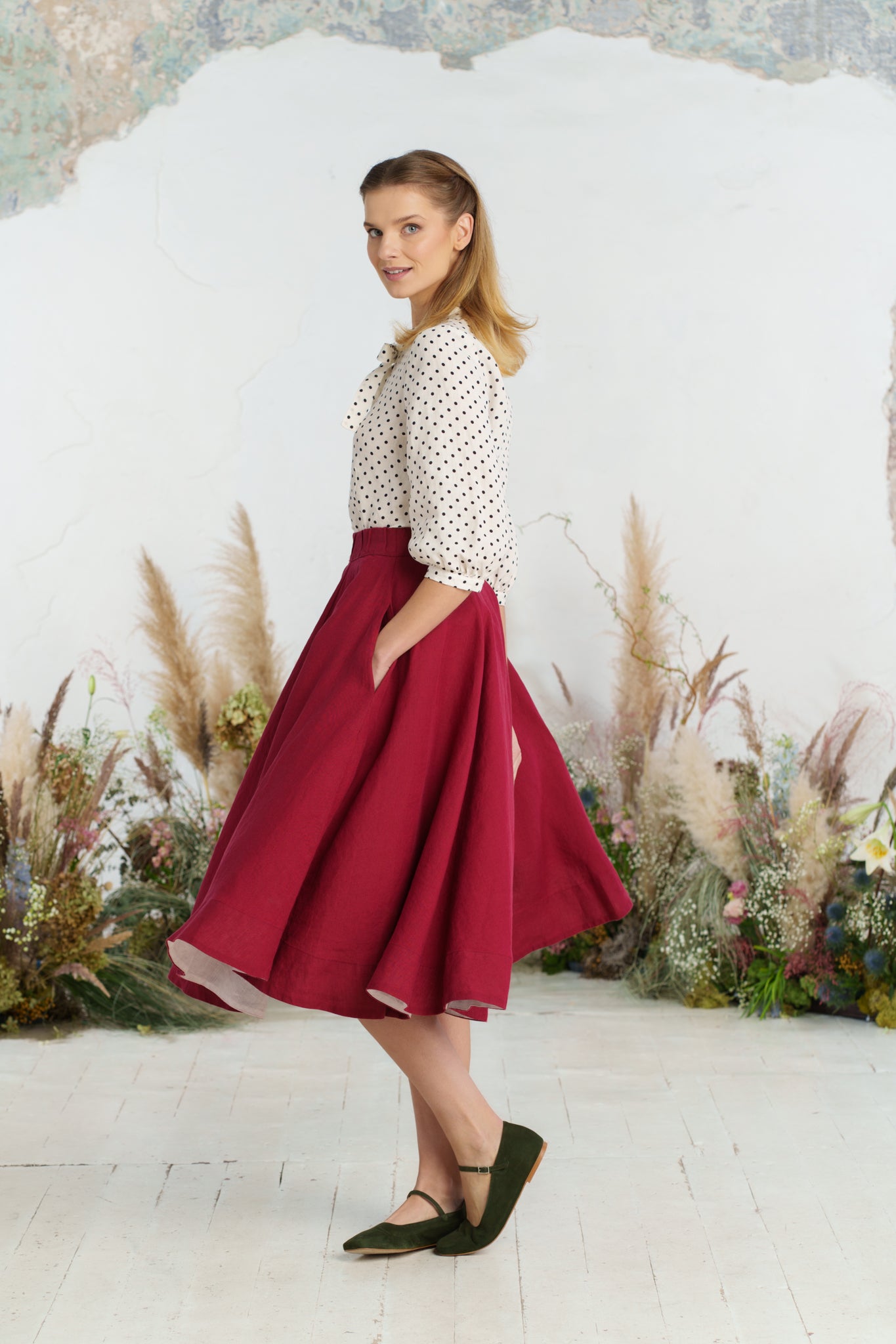 Classic Skirt, Marsala Red
#color_marsala-red