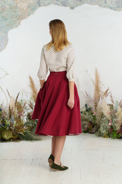 Classic Skirt, Marsala Red
#color_marsala-red