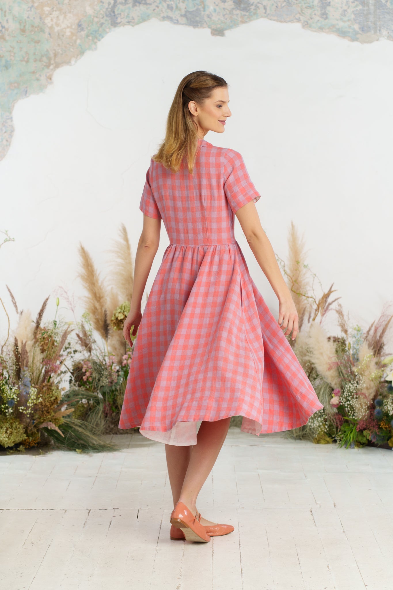 Classic Dress, Short Sleeve, Pink Gingham
#color_pink-gingham
