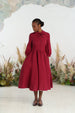 Jasmine Dress, 3/4 Sleeve, Marsala Red
#color_marsala-red