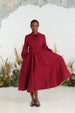 Jasmine Dress, 3/4 Sleeve, Marsala Red
#color_marsala-red