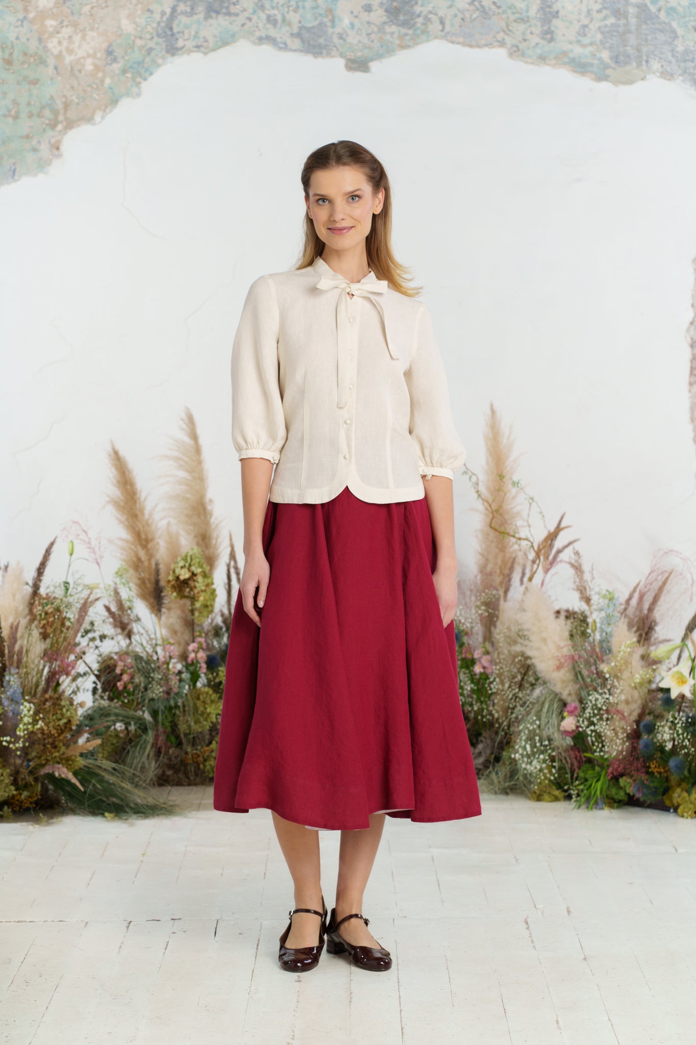 Jasmine Shirt, Long Sleeve, Milky White
#color_milky-white