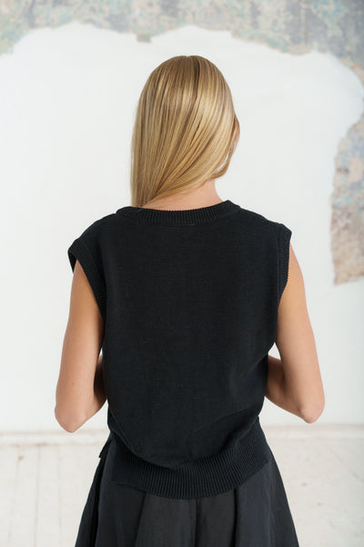 Elaine Vest, Sleeveless, Black Pansy #color_black-pansy