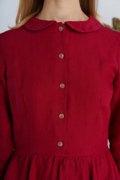 Classic Dress, Long Sleeve, Red Poppy#color_red-poppy