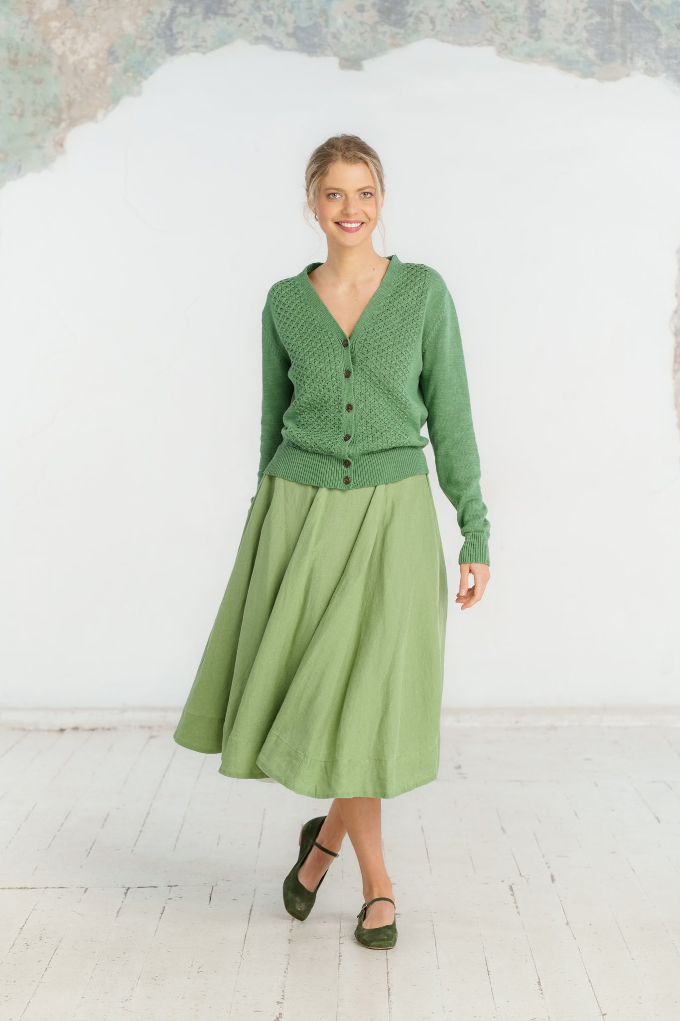 Elaine Cardigan, Long Sleeve, Matcha Latte #color_matcha-latte