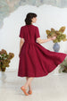Classic Dress, Short Sleeve, Marsala Red#color_marsala-red
