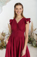 Diane Dress, Ruffle Sleeve, Marsala Red
#color_marsala-red