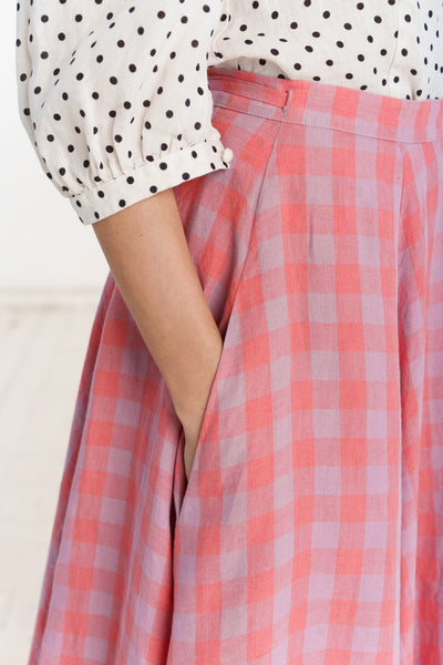 Wrap Skirt, Pink Gingham#color_pink-gingham