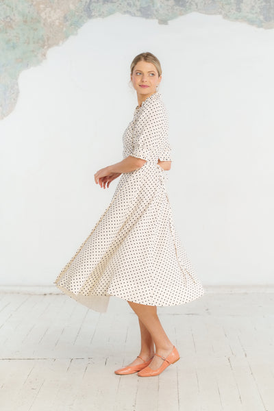 Darcy Dress, Short Sleeve, Tiny Dots#color_tiny-dots
