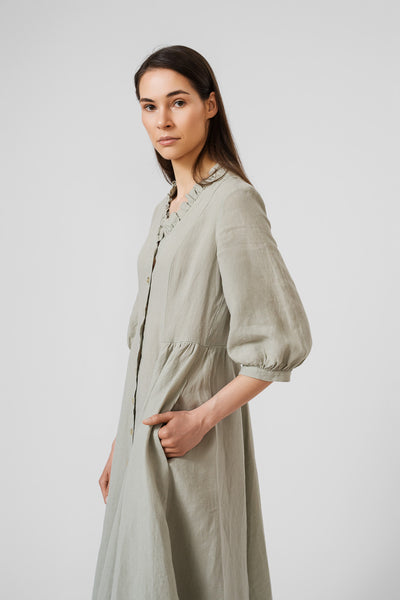 Ophelia Dress, 3/4 Sleeve, Mint#color_mint