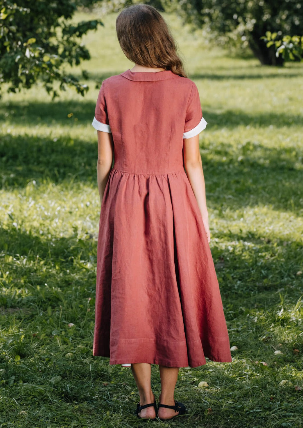 Classic Dress, Short Sleeve, Dark Rose#color_dark-rose
