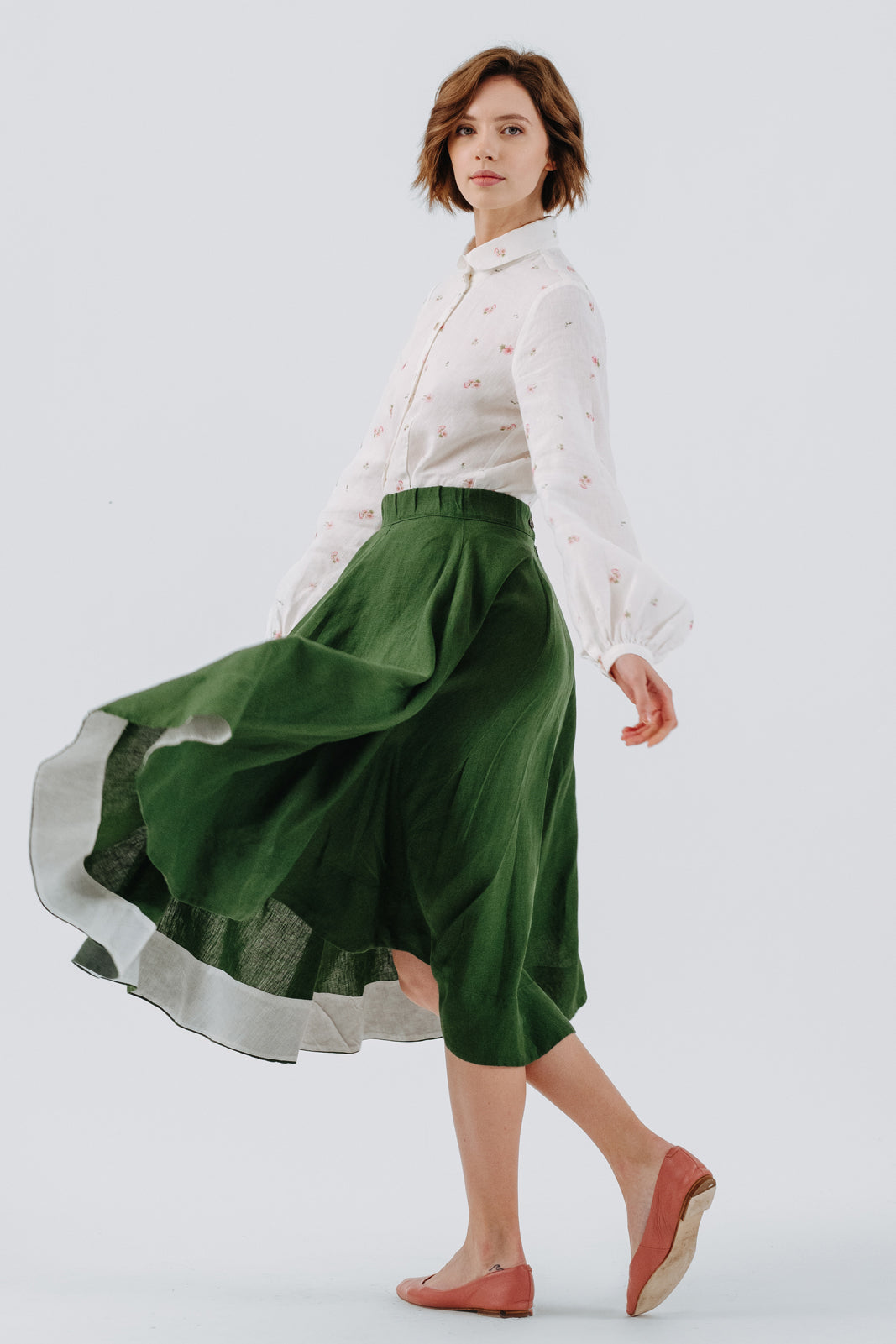 Classic Skirt, Emerald Green#color_emerald-green
