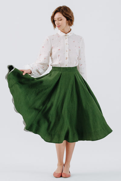Classic Skirt, Emerald Green#color_emerald-green