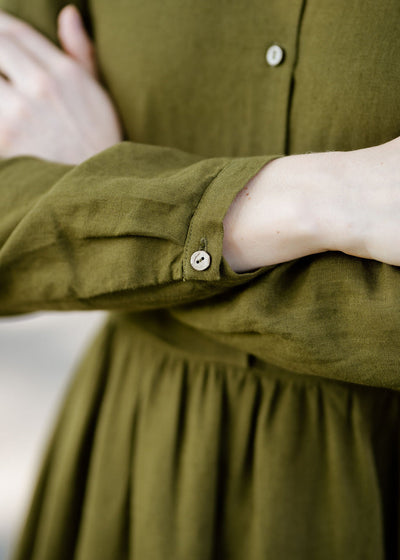 Classic Dress, Long Sleeve, Rosemary Green#color_rosemary-green
